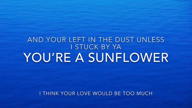 Sunflower Post Malone, Swae Lee (lyrics) (Spider-Man into the spider verse) смотреть онлайн