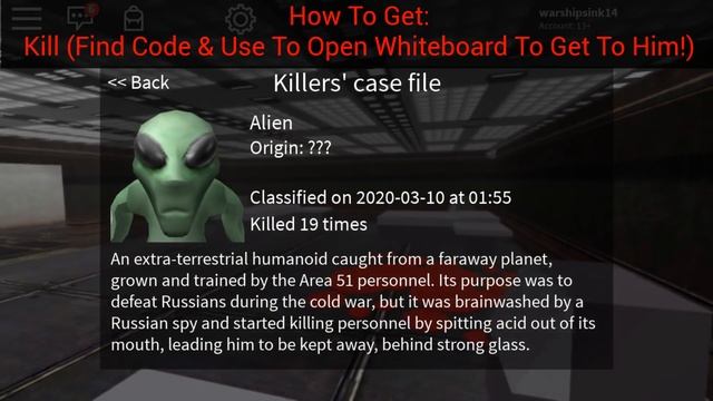How To Get All Killer Case Files! Roblox Survive And Kill The Killers In Area 51! смотреть онлайн