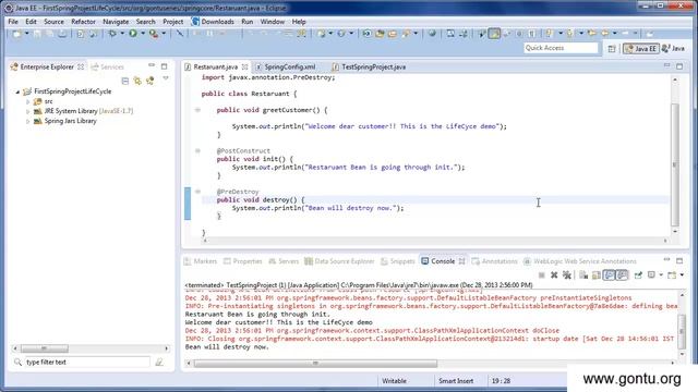 Spring Tutorial 13 - Bean Life Cycle using Annotations and InitializingBean,DisposableBean interfac смотреть онлайн