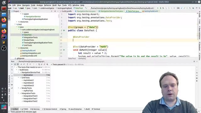 TestNG Spring Context and DataProvider смотреть онлайн