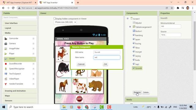 App Inventor 2 : Project Animal Voice