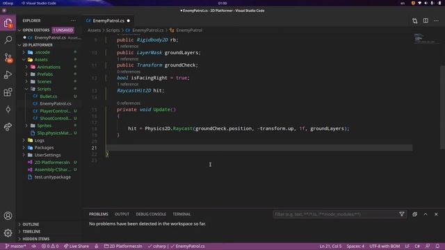 2D ПЛАТФОРМЕР НА UNITY. Патрулирование И Движение Enemy. Урок 7 смотреть онлайн
