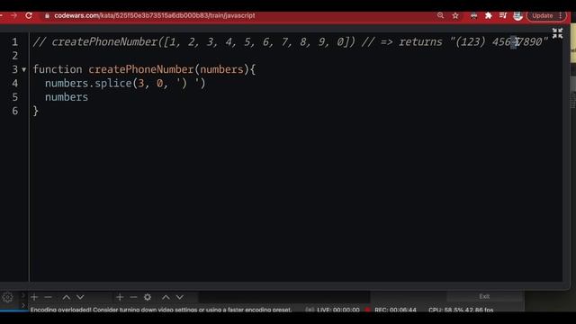 Create Phone Number | codewars 6kyu | javascript смотреть онлайн