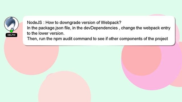 NodeJS : How to downgrade version of Webpack? смотреть онлайн