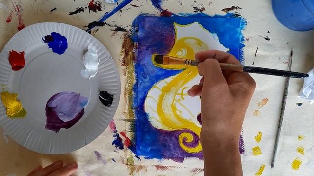 МОРСКОЙ КОНЁК |Краски детям? Рисуем вместе✌ смотреть онлайн