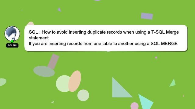 SQL : How to avoid inserting duplicate records when using a T-SQL Merge statement смотреть онлайн