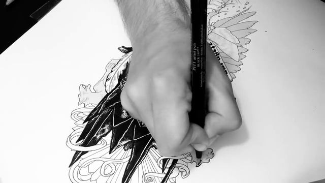 Drawing a Skull Tattoo Design with Ink | Time lapse | Ty's Gothic Tattoo смотреть онлайн