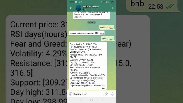 Телеграм бот для помощи в анализе рынка #btc #binance #bot смотреть онлайн