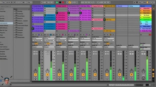 Взаимодействие режимов сессии и аранжировки в Ableton live