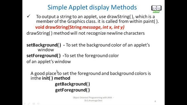 Applets in Java: Life Cycle of an Applet смотреть онлайн