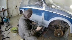 Нива 4х4 Продолжение.  Шпаклюем,грунтуем,шлифуем,красим.