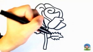 Как нарисовать РОЗУ / Раскраска ЦВЕТОК РОЗА для детей / рисунок срисовка / how to draw a rose
