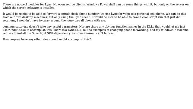 DevOps & SysAdmins: Is there any way to remotely configure a Microsoft Lync account? смотреть онлайн