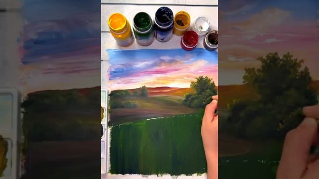 Мастер-класс «Маковое поле» гуашью. смотреть онлайн