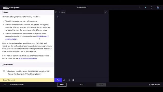 Crushing Codecademy PRO WEB DEVELOPMENT career path Challenge - Create a Variable: var смотреть онлайн