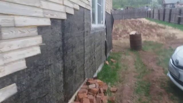 Рубероид на брусовом доме. смотреть онлайн
