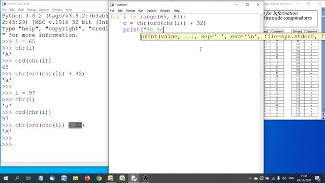 [Python] Tabela ASCII - Maiúsculas e minúsculas смотреть онлайн