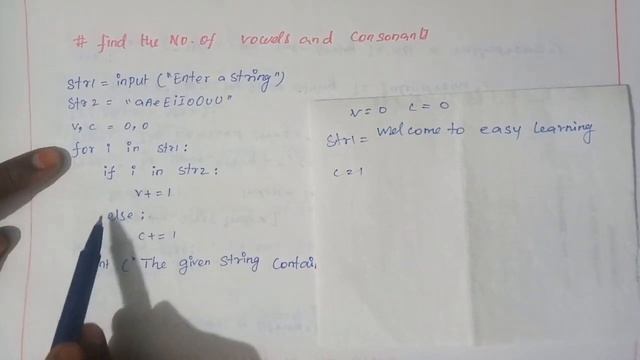 Python Language in Tamil/Python program for find the no. of vowels and consonants in a given string смотреть онлайн