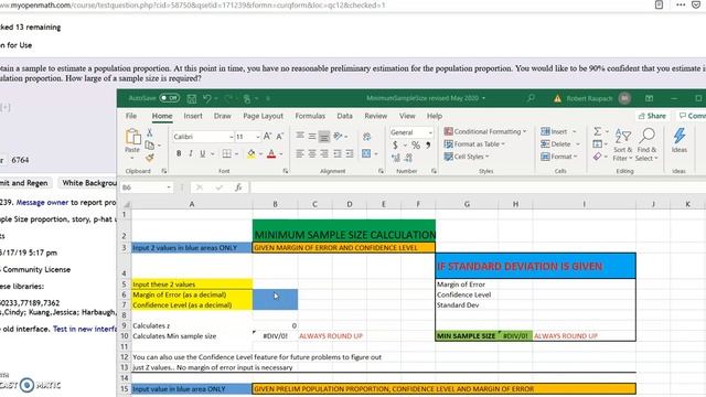 Min Sample Size Excel смотреть онлайн