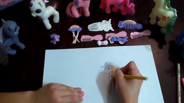Подробное рисование красивого пони из мультика "My little poni" (май литл пони)(как нарисовать пони смотреть онлайн
