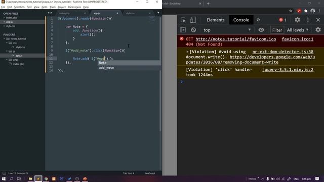 4.2. Add Note - Establish Connection from JS to PHP смотреть онлайн
