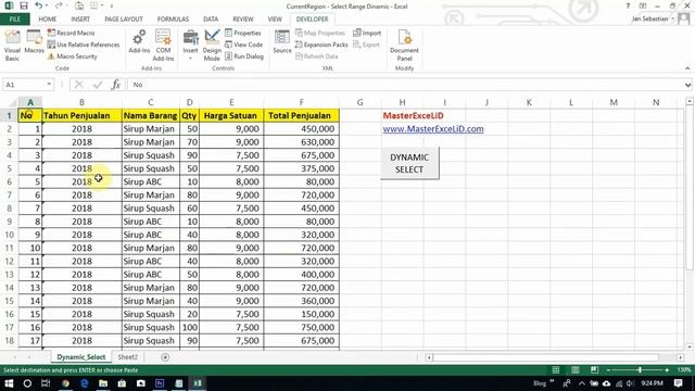 VBA Excel: CurrentRegion Select Mengikuti Jumlah Data (Dynamic Select) смотреть онлайн
