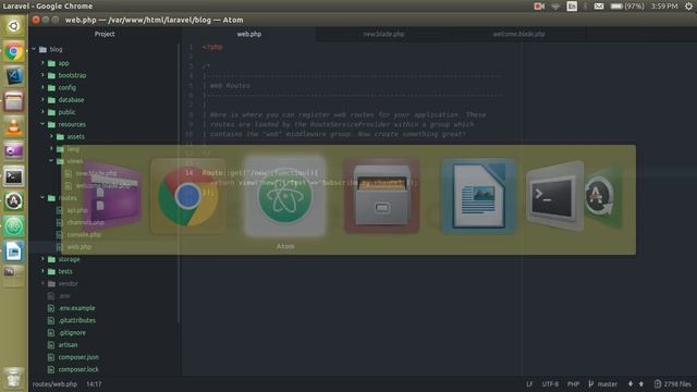 Laravel tutorial - create a Simple View смотреть онлайн