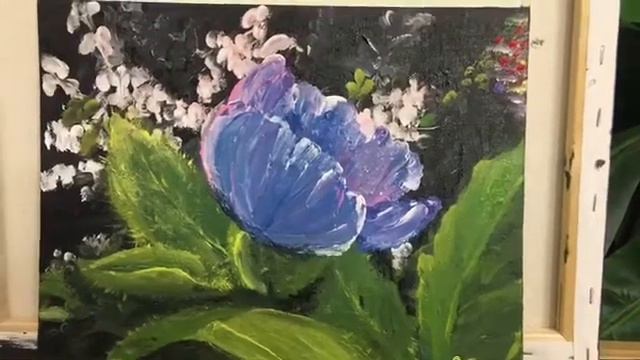 #23. Acrylic abstract Fingers painting. Spring painting. How to paint step by step . Time-lapse. смотреть онлайн