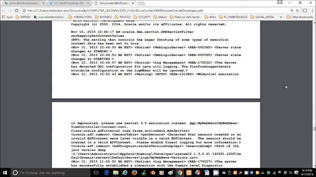 Döcu Content DDE JDev DB2 WebLogic Log for XML Data Journal Entries смотреть онлайн
