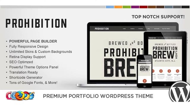 WP Prohibition Responsive Creative WordPress Theme | Themeforest Website Templates and Themes смотреть онлайн
