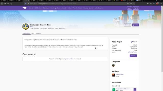 Configureable Respawn Timer 1.10.2 & 1.12.2 Forge Mod Overview смотреть онлайн