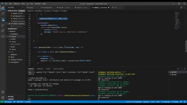 How to store JWT token in httpOnly cookies - mongodb express react node js - PART 10 смотреть онлайн