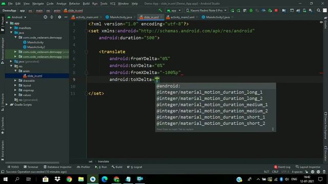 Activity Slide Animation | Android studio #android #java #animation #slide смотреть онлайн