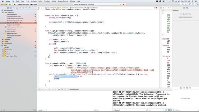 Instagram Clone part 6: Firebase Database - Default User Profile Setup смотреть онлайн