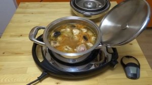 Перловка  с курицей и черносливом. Готовлю в скороварке.