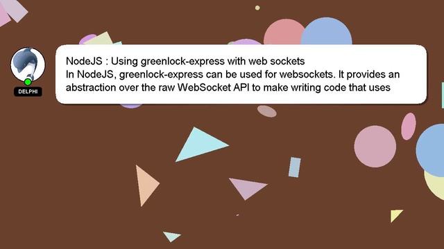 NodeJS : Using greenlock-express with web sockets смотреть онлайн