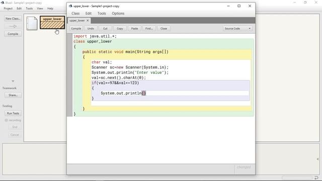 BlueJ Environment - Java Programming For Class 9 ICSE - Program for Character/Letter identification смотреть онлайн
