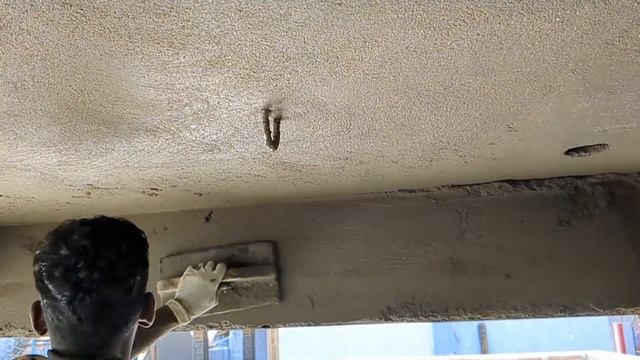 Технически!  Балочная штукатурка ||  Потолочная бетонная балка идеально оштукатурена цементом