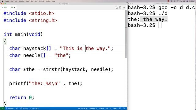 strstr() function | C Programming Tutorial смотреть онлайн