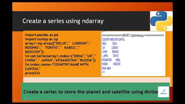 Python Pandas Series Creation #2 | Informatics Practices | EduBharat смотреть онлайн
