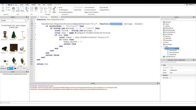 Roblox Scripting Tutorial: Chat Commands (ChatModules) смотреть онлайн