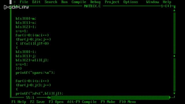 SPARSE MATRIX IN C смотреть онлайн