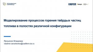 Моделирование процессов горения твёрдых частиц топлива в полостях различной конфигурации