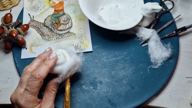 Ватная композиция "Эльфик - путешественник" часть1, сложность 7 смотреть онлайн