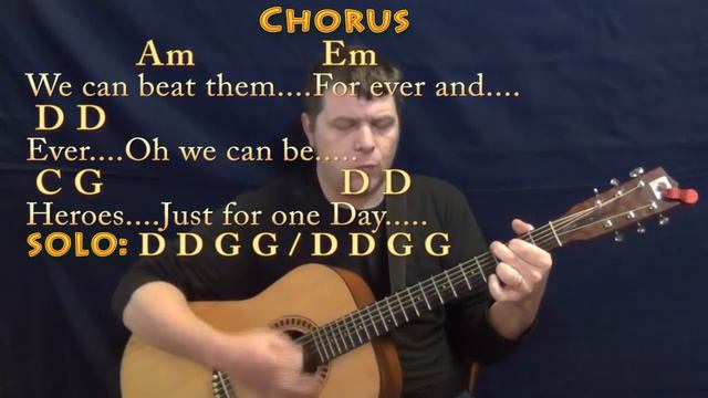 Heroes (David Bowie) Guitar Cover Lesson with Chords/Lyrics - Munson смотреть онлайн