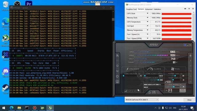 RTX 3080ti. Скачет хэшрейт и частота GPU. Решение