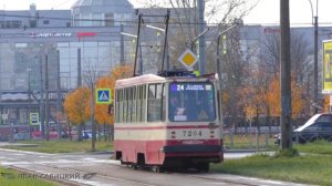 Трамвай №24 | Санкт-Петербург | метро Рыбацкое-Перекупной переулок