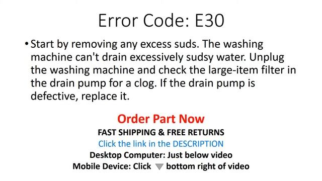 E30 Error Code SOLVED!!! GE Front Load Washer Washing Machine E3O смотреть онлайн