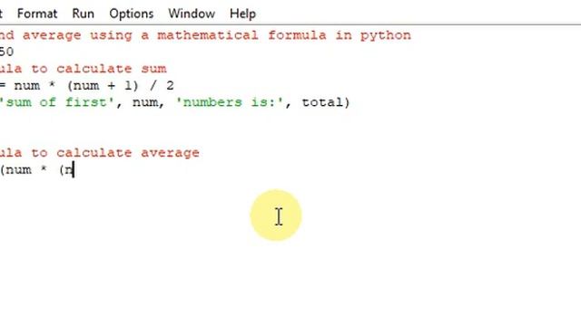 Sum and average using a mathematical formula in python смотреть онлайн