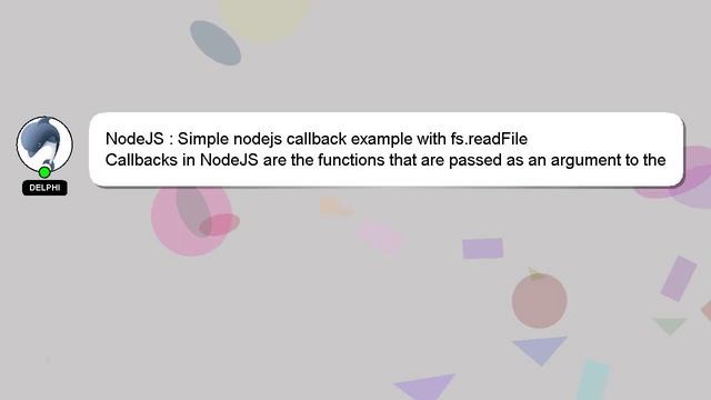 NodeJS : Simple nodejs callback example with fs.readFile смотреть онлайн